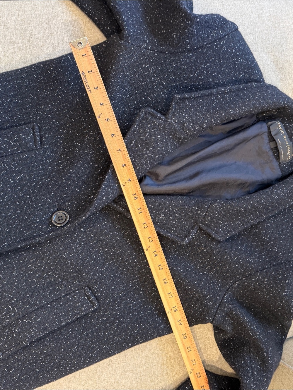 Vintage Classic Black Long Wool Coat - Picture 8 of 13